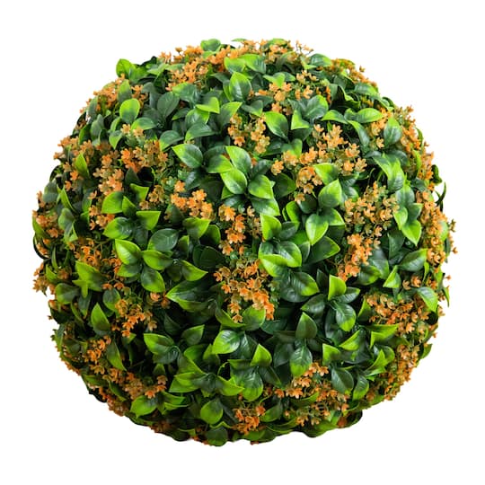 15" UV Resistant Artificial Flowering Boxwood Ball By Nearly Natural in Green | Michaels®